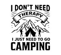 je n'ai pas besoin de thérapie, j'ai juste besoin d'aller camper Stickers muraux 42x49.1cm Culture du tatouage Noir