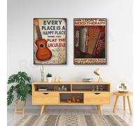 Je n'ai pas besoin de thérapie, j'ai juste besoin de jouer de l'accordéon, affiche d'accordéon, ukulélé amusant, joueur, professeur de musique Affiches 60x80cmx2 Sans cadre