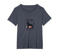 Je n'ai Pas Besoin de thérapie, J'Ai Juste Besoin de Mon Chat, Un Amoureux drôle des Animaux T-Shirt, Femme Grandes Tailles, Bleu Chiné, 6X