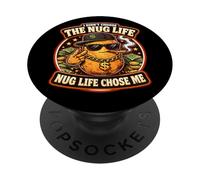 Je n'ai Pas Choisi The Nug Life Chose Me Funny Nugget Thug Pun PopSockets PopGrip Adhésif