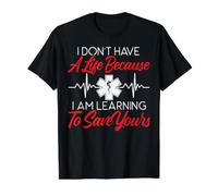 Je n'ai Pas de Vie Parce Que j'apprends à sauver la tienne T-Shirt Graphique avec Valeur, Homme, Noir, M