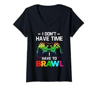 Je n'ai pas le temps, j'ai le temps de Brawl Showdown Stars Funny Gamer T-Shirt avec Col en V