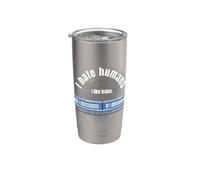 je n'aime pas les gens et j'aime les trains nerd autiste divers ASS Gobelet isotherme en acier inoxydable double paroi
