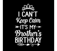 je n'arrive pas à rester calme c'est l'anniversaire de mon frère h Stickers gravés 57.6x91.4cm Fourni avec un kit de film de transfert Blanc