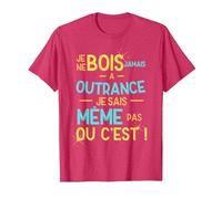 Je ne Bois jamais à Outrance Je ne Sais même Pas ou C'est T-Shirt, Homme, Rouge Chiné, XXL