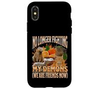 Je ne Combats Pas Mes démons Funny Capybara Meme Bootleg Y2K Coque pour iPhone X/XS