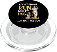 Je ne cours pas toujours avec mon chien Canicross Running Dog Lover PopSockets PopGrip pour MagSafe
