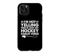 Je ne crie Pas, C'est Juste ma Voix d'entraîneur de Hockey, Maman, Papa Coque pour iPhone 11 Pro