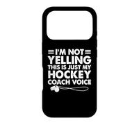 Je ne crie Pas, C'est Juste ma Voix d'entraîneur de Hockey, Maman, Papa Coque pour iPhone 17 Pro