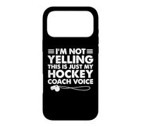 Je ne crie Pas, C'est Juste ma Voix d'entraîneur de Hockey, Maman, Papa Coque pour iPhone 17 Pro Max