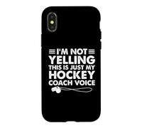 Je ne crie Pas, C'est Juste ma Voix d'entraîneur de Hockey, Maman, Papa Coque pour iPhone X/XS