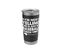 Je ne crie pas, c'est juste mon entraîneur de baseball (voix : maman, papa) Gobelet isotherme en acier inoxydable double paroi