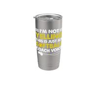Je ne crie pas, c'est juste mon entraîneur de softball (voix, maman, papa) Gobelet isotherme en acier inoxydable double paroi