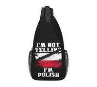 Je Ne Crie Pas, Je suis Polonais ! Drapeau Rétro De La Pologne, Fierté Polonaise Sac Banane Décontracté Pochette Epaule Pratique Sac À Bandoulière pour Homme Shopping Sport