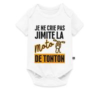 Je Ne Crie Pas J'Imite La Moto De Tonton Body Manches Courtes Bébé Bio