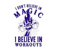 je ne crois pas à la magie, je crois à la conception des entraînements Stickers muraux 50.4x71.5cm Stickers pour vitres Bleu foncé