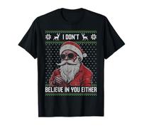 Je ne Crois Pas en toi Non Plus, Père Noël avec des Lunettes de Soleil T-Shirt