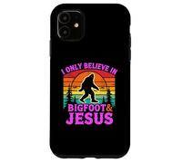 Je ne Crois qu'en Bigfoot et Jésus, Dieu rétro drôle de Sasquatch Coque pour iPhone 11