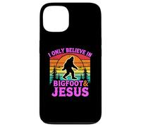 Je ne Crois qu'en Bigfoot et Jésus, Dieu rétro drôle de Sasquatch Coque pour iPhone 13
