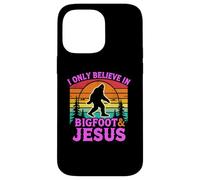 Je ne Crois qu'en Bigfoot et Jésus, Dieu rétro drôle de Sasquatch Coque pour iPhone 14 Pro Max