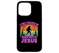 Je ne Crois qu'en Bigfoot et Jésus, Dieu rétro drôle de Sasquatch Coque pour iPhone 15 Pro Max