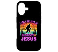 Je ne Crois qu'en Bigfoot et Jésus, Dieu rétro drôle de Sasquatch Coque pour iPhone 17