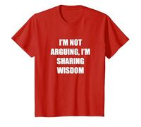 Je ne discute Pas, Je Partage ma Sagesse T-Shirt, Enfant, Rouge, 10 Ans