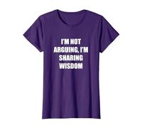 Je ne discute Pas, Je Partage ma Sagesse T-Shirt, Femme, Violet, XL