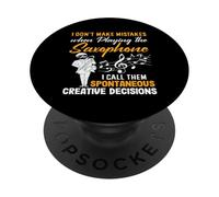 Je ne Fais Pas d'erreurs Saxophonist Funny Jazz Saxophone PopSockets PopGrip Adhésif