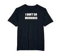 Je ne Fais Pas Le Matin T-Shirt, Homme Grandes Tailles, Noir, 5X Tall