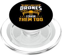 Je ne Fais Pas Que Piloter des Drones, Je Les écrase Aussi - Drone Pilot FPV PopSockets PopGrip pour MagSafe