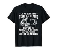 Je Ne Joue Pas Tout Le Temps Gamer Amusant Gaming T-Shirt, Homme, Noir, 4XL