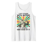 Je ne Lutte Pas Contre l'Autisme Funny Frog Autistic Retro Débardeur