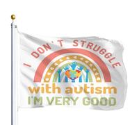 Je Ne Lutte Pas Contre L'Autisme, Je Le Gère Très Bien. Bannière Cour 90X150Cm Suspendre Durable Décoration Bannière Drapeau De Cour Pour Toutes Les Saisons Chambres Vacances