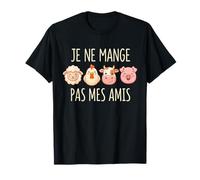 Je Ne Mange Pas Mes Amis Ami des Animaux Vegan T-Shirt