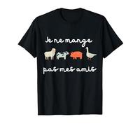 Je Ne Mange Pas Mes Amis Ami des Animaux Vegan T-Shirt, Homme, Noir, 3XL
