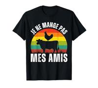 Je Ne Mange Pas Mes Amis Cadeau Vegan Végétarien Vintage T-Shirt