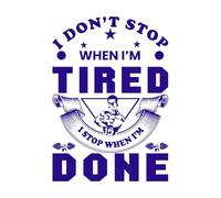 je ne m'arrête pas quand j'ai fini Stickers gravés 36x51.5cm Stickers pour vitres Bleu foncé