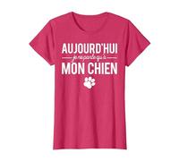 Je Ne Parle Qu'A Mon Chien Humour Propriétaire Chien T-Shirt, Femme, Rouge Chiné, L
