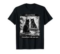 Je ne Pense Donc Pas être Grunge Gothic Black Cat T-Shirt