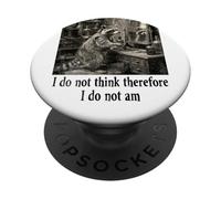 Je ne Pense Pas Donc Que Je ne suis Pas Funny Racoon Philosophy PopSockets PopGrip Adhésif