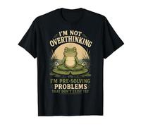 Je ne Pense Pas trop, Je suis en Train de pré-résoudre Un problème Funny Frog T-Shirt Graphique avec Valeur, Homme, Noir, XL