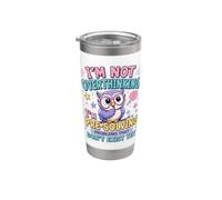 Je ne pense pas trop, je suis en train de pré-résoudre un problème, Funny Owl Gobelet isotherme en acier inoxydable double paroi