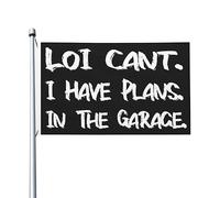 Je ne peux pas avoir des plans dans le garage Mécanicien de voiture Toutes les saisons Drapeau de jardin Bannière de cour pour cour Jardin Décoration extérieure Drapeaux imprimés recto-verso