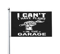 Je ne peux pas avoir des plans dans le garage Mécanicien de voiture Toutes les saisons Drapeau de jardin Bannière de cour pour cour Jardin Décoration extérieure Drapeaux imprimés recto-verso