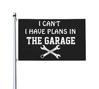 Je ne peux pas avoir des plans dans les garages - Drapeau pour les gars - Décoration murale double face amusante pour chambre de fille - 0,9 x 1,5 m - Je ne peux pas avoir des plans dans les garages -
