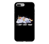 Je ne Peux Pas Exister Aujourd'hui Sad Unicorn Sarcasm Cute Art Eduely Coque pour iPhone 7 Plus/8 Plus