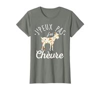 Je ne Peux Pas J'Ai Chèvre T-Shirt, Femme, Vert Kaki chiné, L