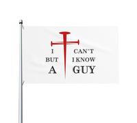 Je ne peux pas, mais je connais un gars 3x5 pieds Croix de Jésus 2024 Drapeau de la foi chrétienne pour la cour