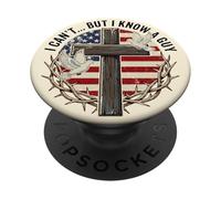 Je ne Peux Pas mais Je connais Un Gars Jesus Cross Funny Christian PopSockets PopGrip Adhésif